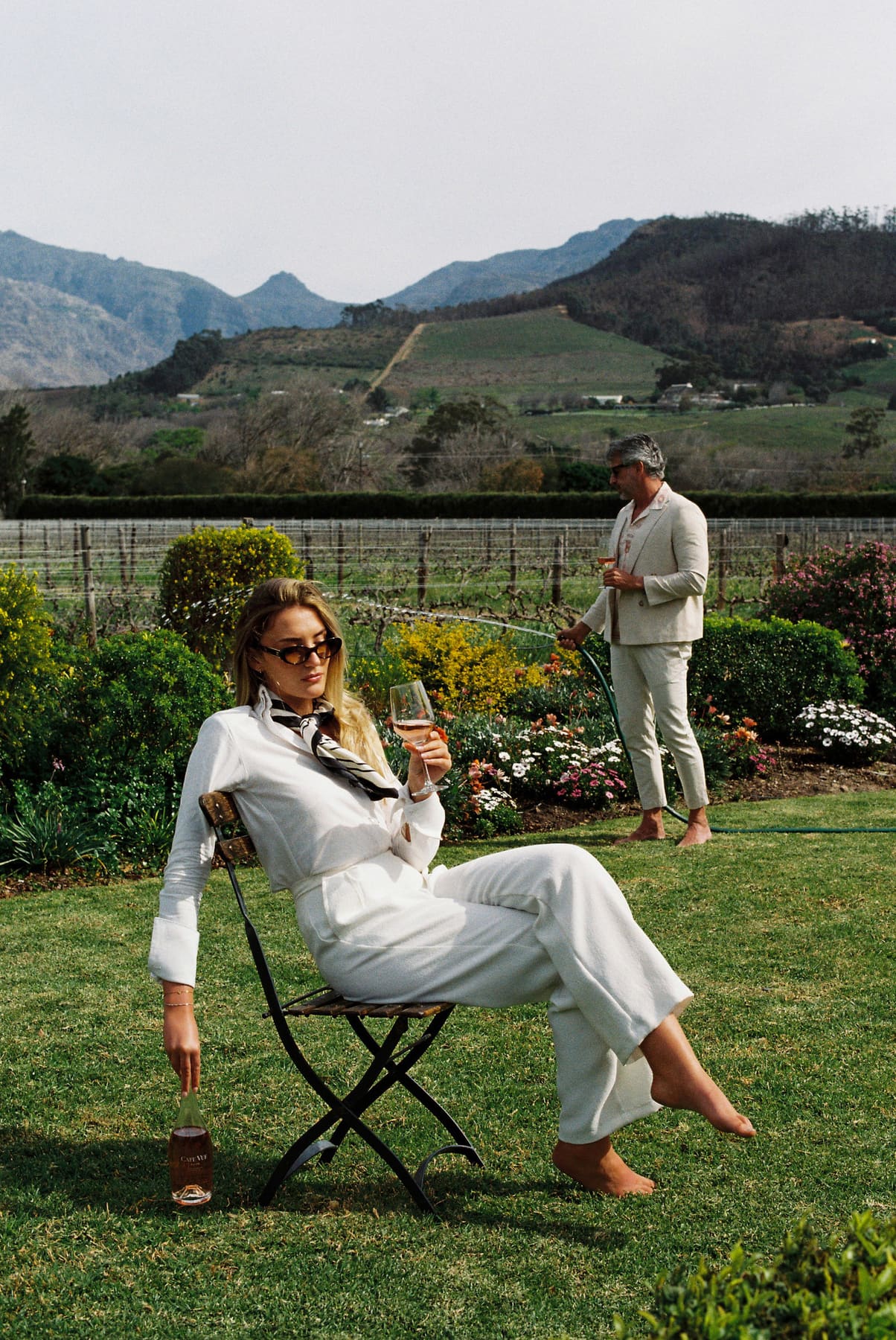 In the vineyard garden at a Franschhoek estate